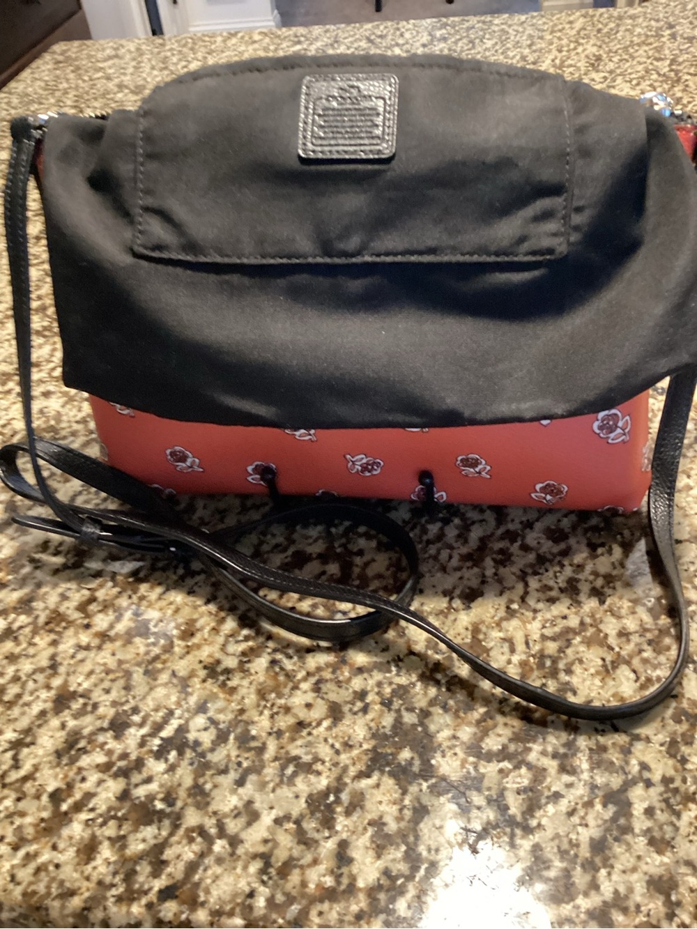 Coach Coral Floral Crossbody with Black Strap - Picture 3 of 3